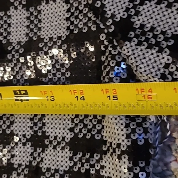 DRAPER JAMES WOMENS BLACK & WHITE SEQUIN SHEATH DRESS SIZE 4 - Picture 12 of 15